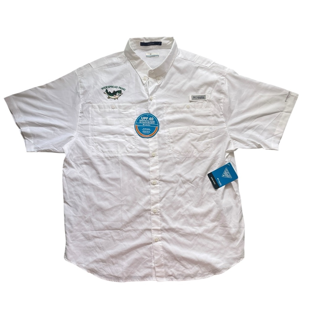 Columbia White Short‎ Sleeve Men's Shirt